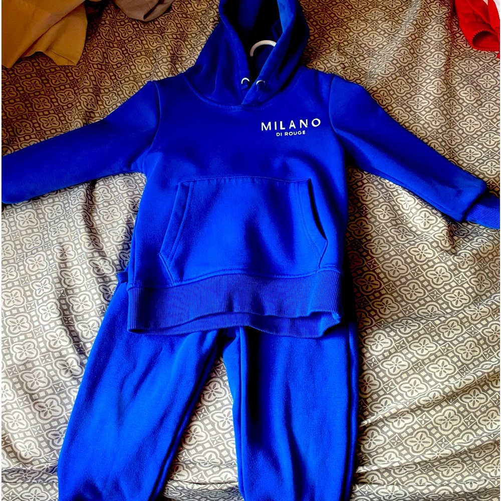 Milano sweatsuit cobalt blue size 3 toddler worn 3 times in great condition